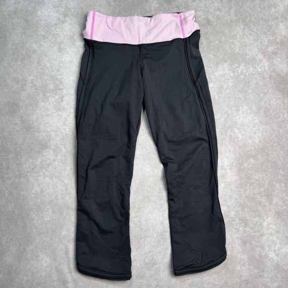 Lululemon Leggings Size 4 21" Inseam Yoga Workout Pink Black ** - Picture 3 of 13